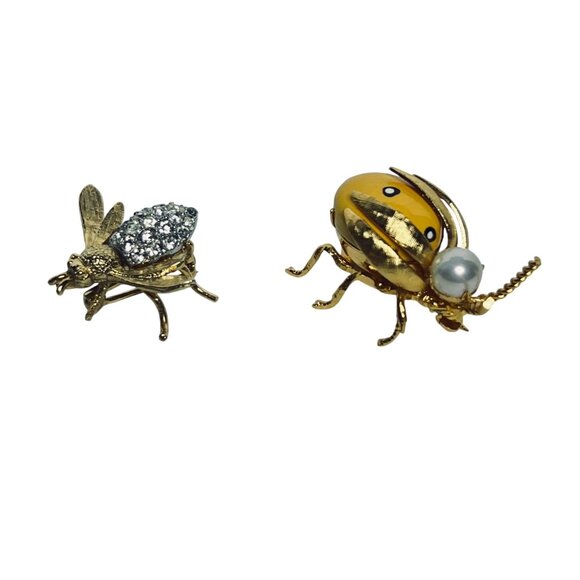 Vintage Gold Tone Bee And Ladybug Pins (6074) - Picture 4 of 5
